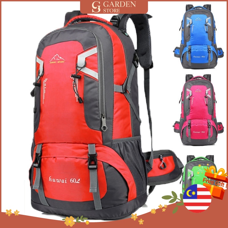 【READY STOCK + 】GS Warbase 40L / 60L Waterproof Unisex Outdoor Travel Camping Hiking Backpack 7235