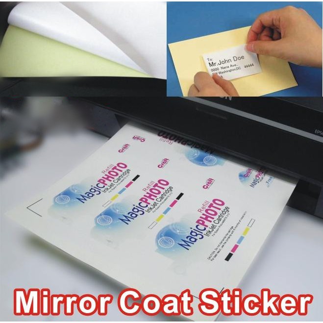 Inkjet Mirror Coat Sticker Sticker Paper Sticker Label 130gsm Shopee Malaysia