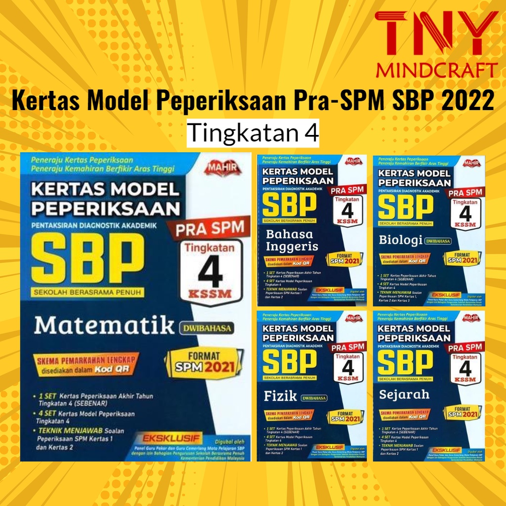 Buy [TNY] Buku Latihan SBP  Kertas Model Peperiksaan SBP PraSPM