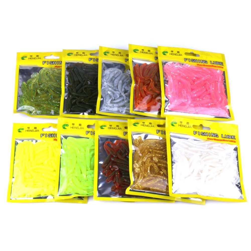 50PCS New hot Lure spiral T fish soft bait softbaits artificial weest BE