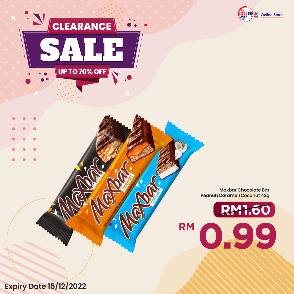 MAXBAR CHOC BAR 40G ( CARAMEL / COCONUT / PEANUT )