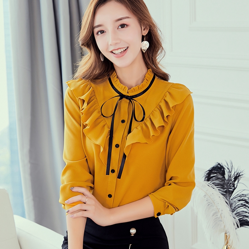 ladies mustard long sleeve top