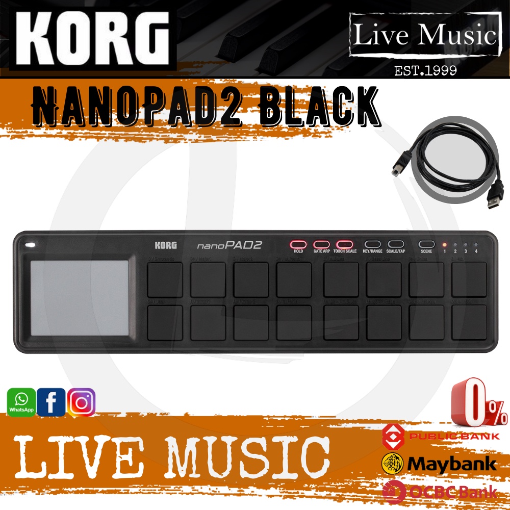 Korg nanoPAD2 Midi USB Controller, Black (Nano Pad 2/NanoPad 2/NanoPAD-2) |  Shopee Malaysia