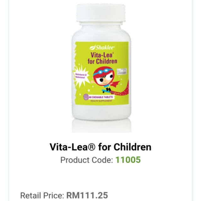 Buy Shaklee Vita Lea For Children Vitamin For Kid Vita Lea For Kid Multi Vitamins Multi Mineral Chewable Seetracker Malaysia