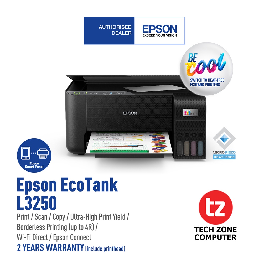 Epson EcoTank L3210 / L3250 WiFi AllinOne Ink Tank Printer Shopee