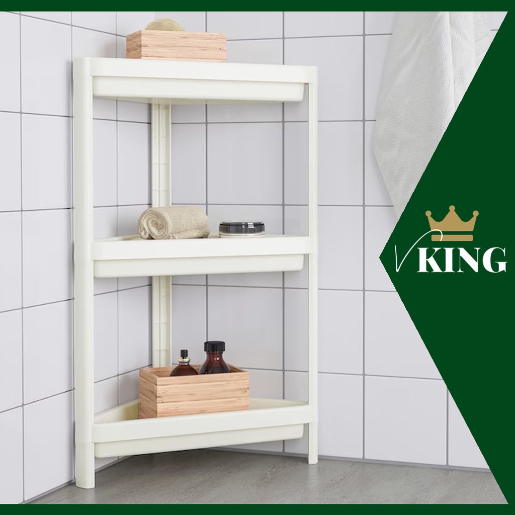 IKEA BATHROOM SHELF VESKEN CORNER SHELF UNIT WHITE 33X33X71CM IKEA