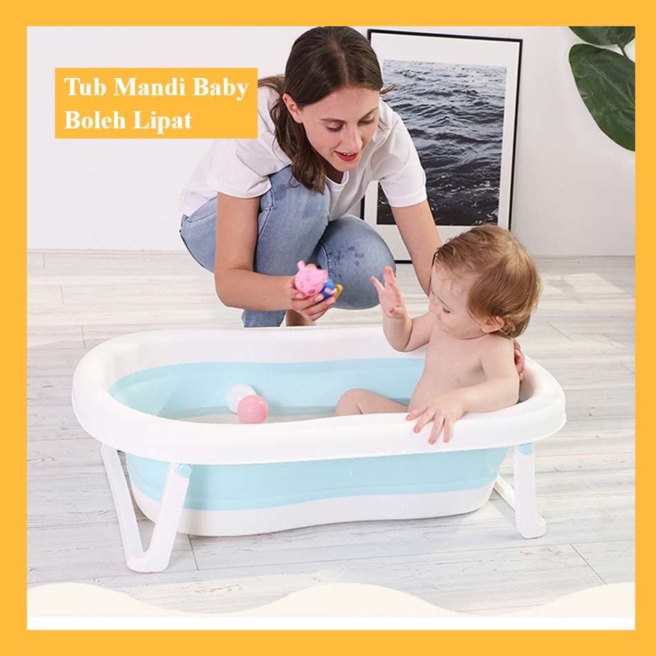 Besen Mandi Baby Tab Mandi Baby Boleh Lipat Newborn Bath Tub Baby Bath
