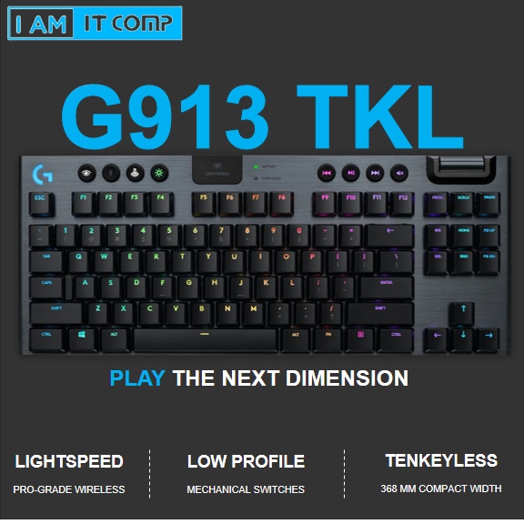 Logitech G913 TKL TENKEYLESS LIGHTSPEED WIRELESS RGB with TACTILE ...