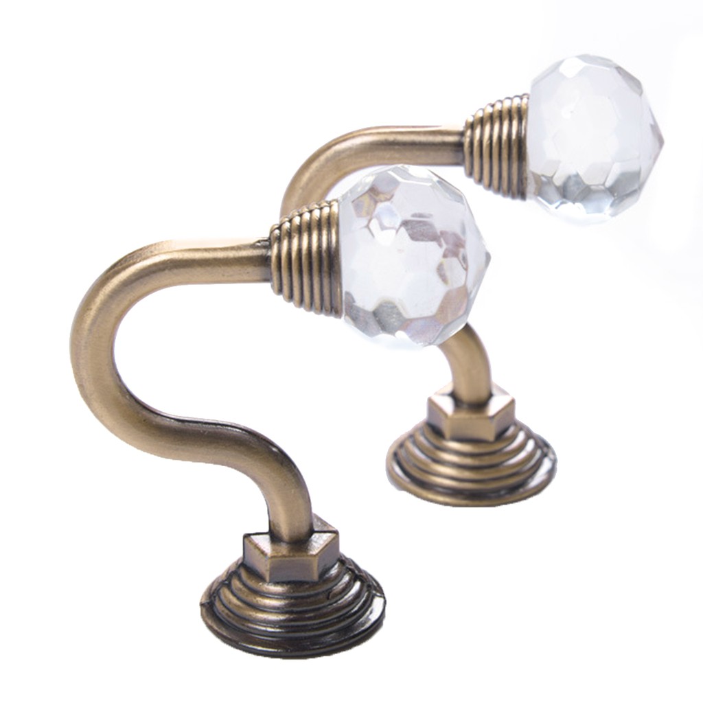 1pair Crystal Curtain Holdback Window Drapery Tie Back Hooks