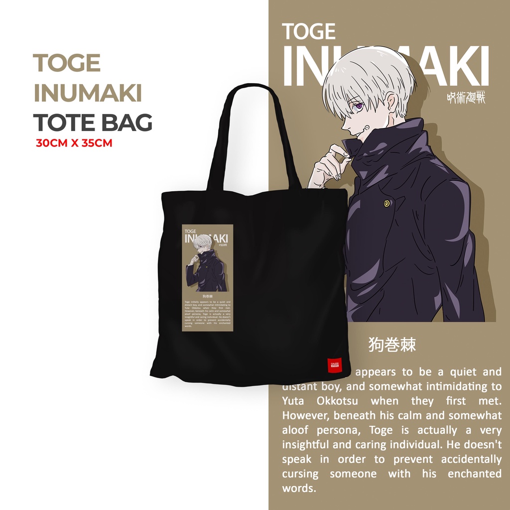 Tote BAG Canvas JUJUTSU KAISEN TOGE INUMAKI GOJO SATORU ANIME SUKUNA