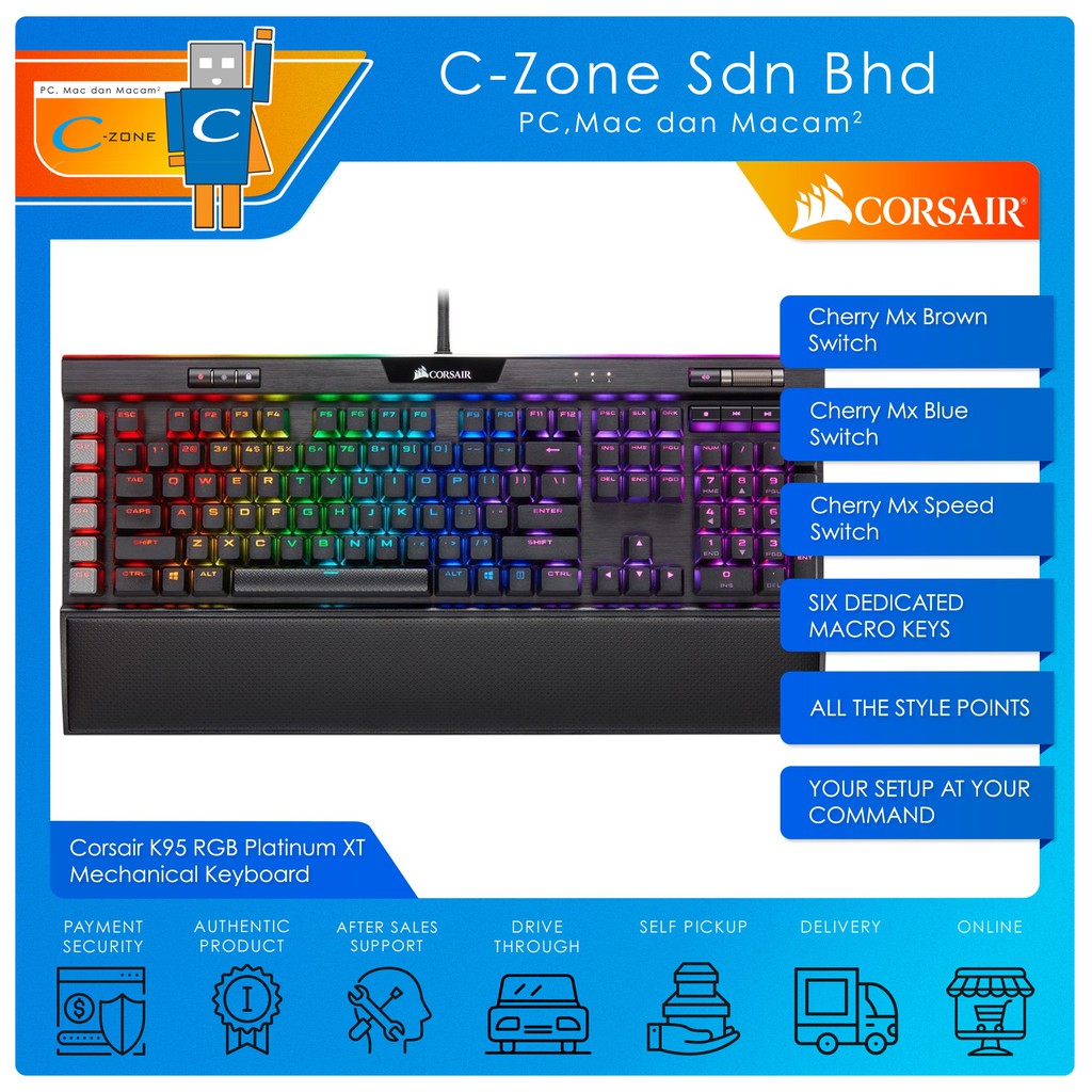 Corsair K95 Rgb Platinum Xt Mechanical Gaming Keyboard Shopee Malaysia