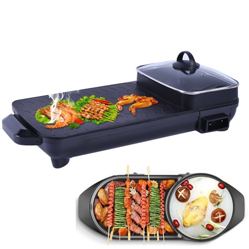 2 in 1 Babale Korea BBQ Steamboat Electric Grill Non Stick Shopee