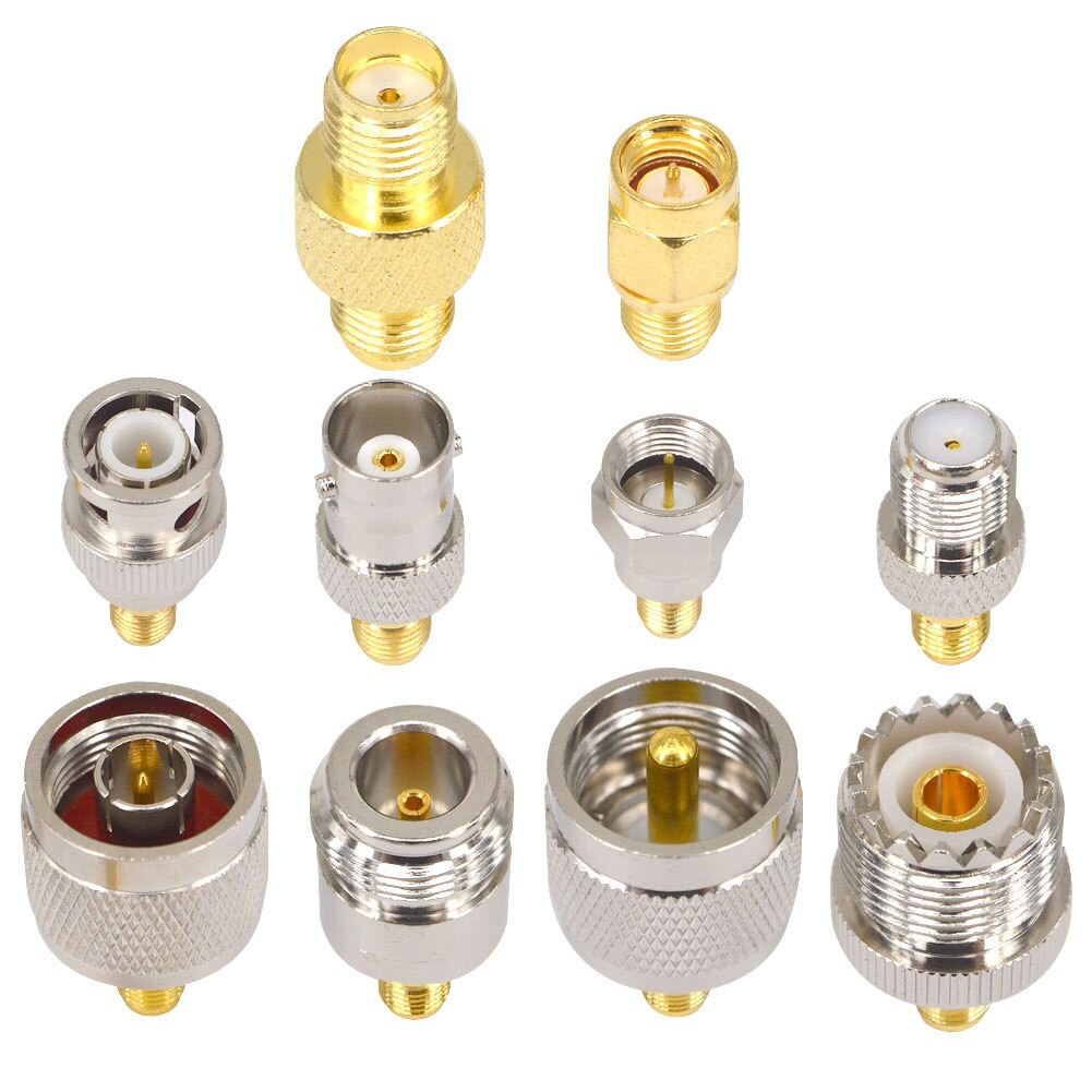 10 Type SMA Female to SMA BNC N F UHF Type Connectors Kits RF Adapter