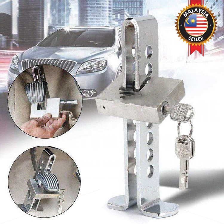Anti Theft Car Brake Pedal Lock Device Clutch Stainless Steel Security Pedal Lock / Sistem Kunci