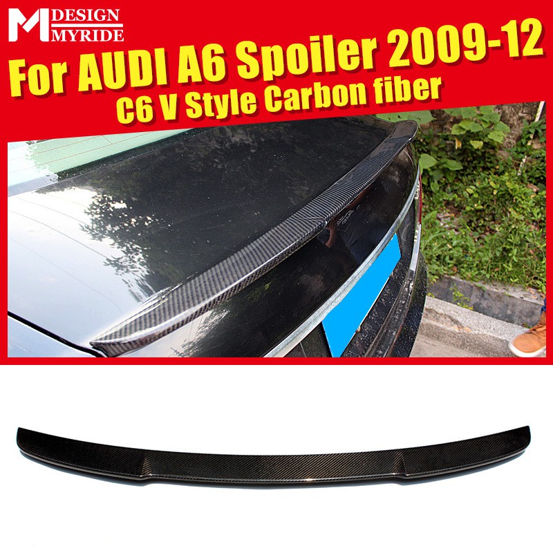 CARCOOL Audi A6 C6 modified V style carbon fiber rear wing V style rear