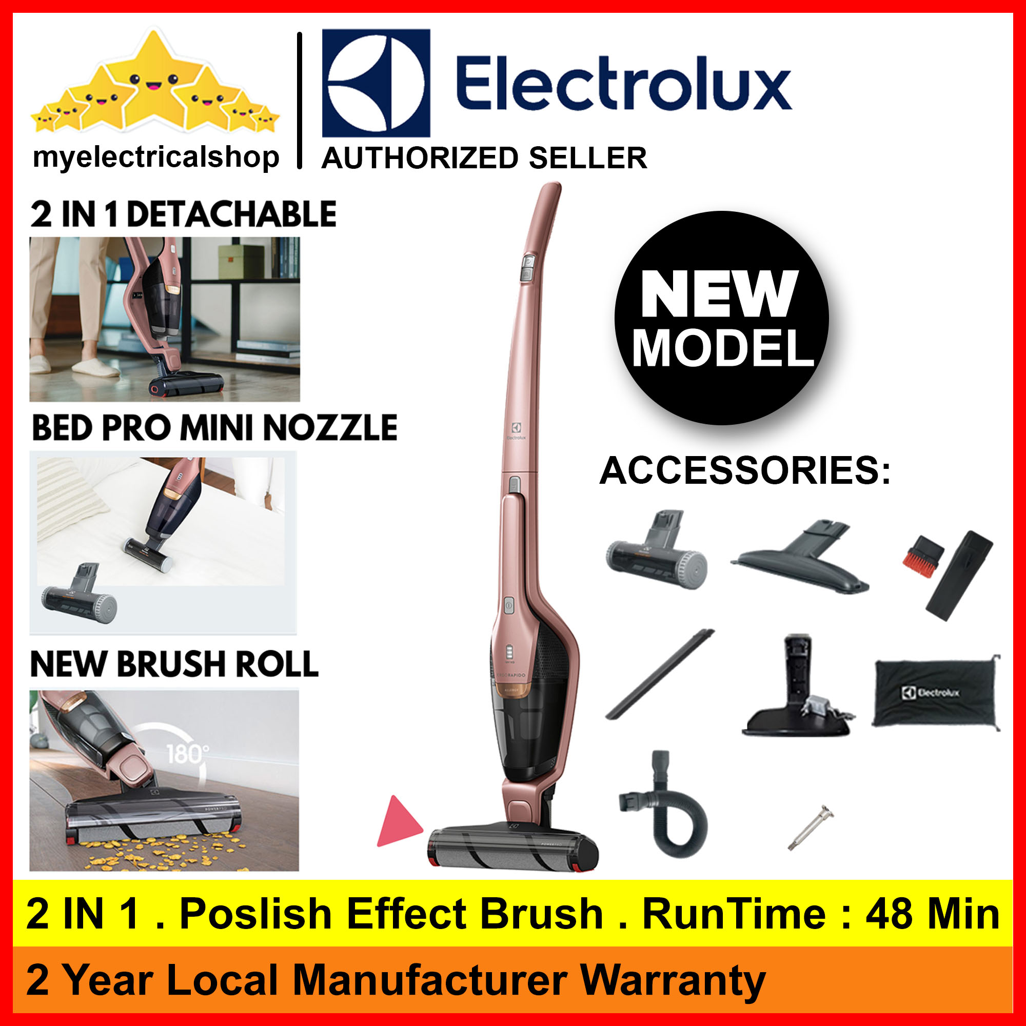 Electrolux PowerPro Cordless Vacuum Cleaner ZB3414AK electric broom