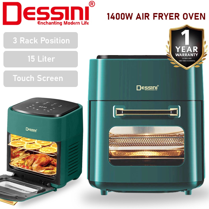 DESSINI ITALY AF-15 Electric Oven Convection Air Fryer Toaster Timer