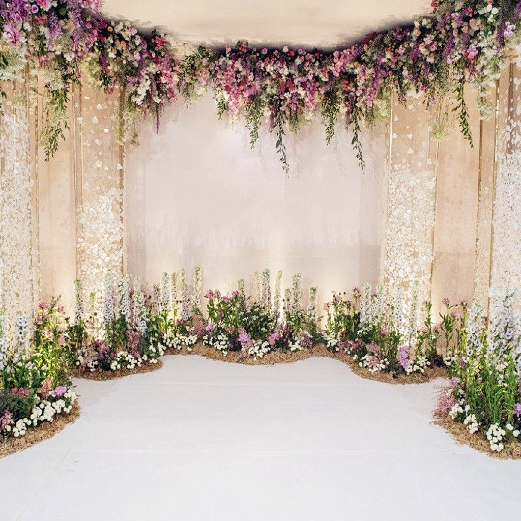 5x3ft/7x5ft/7x7ft/9x9ft Flower Corridor Romantic Weeding Party Decor Backdrop Background