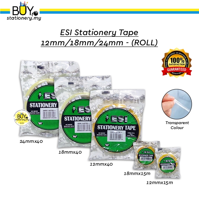 ESI Stationery Tape 12mm/18mm/24mm - (ROLL) | Shopee Malaysia