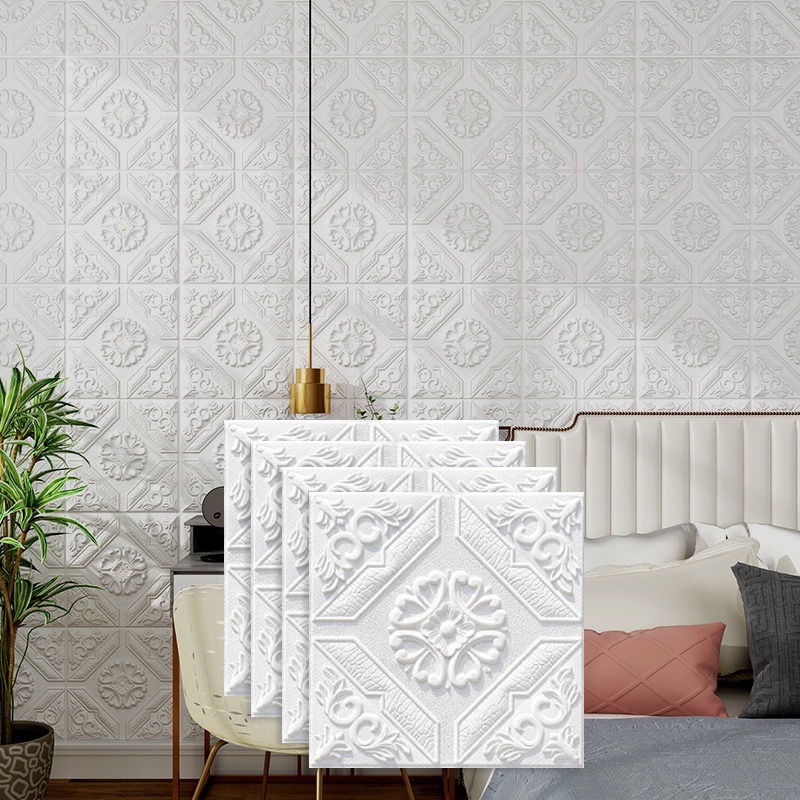 H&B Bunga 3D Corak Siling Dinding kertas pelekat hiasan dinding Bukti ...