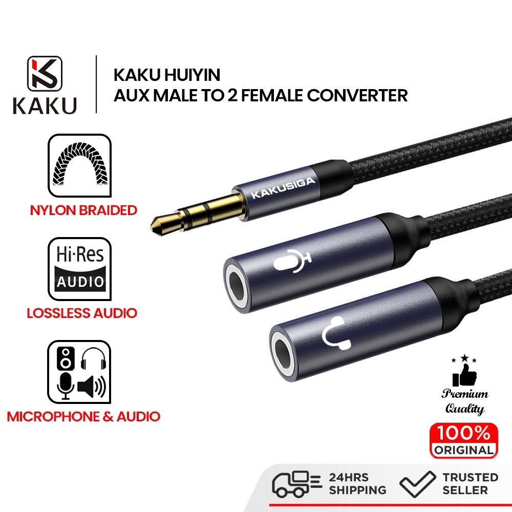 KAKU HUIYIN 3.5mm Jack AUX TRRS Male To TRS Female Y Splitter Microphone Speaker Headphone OTG Converter Huawei Samsung