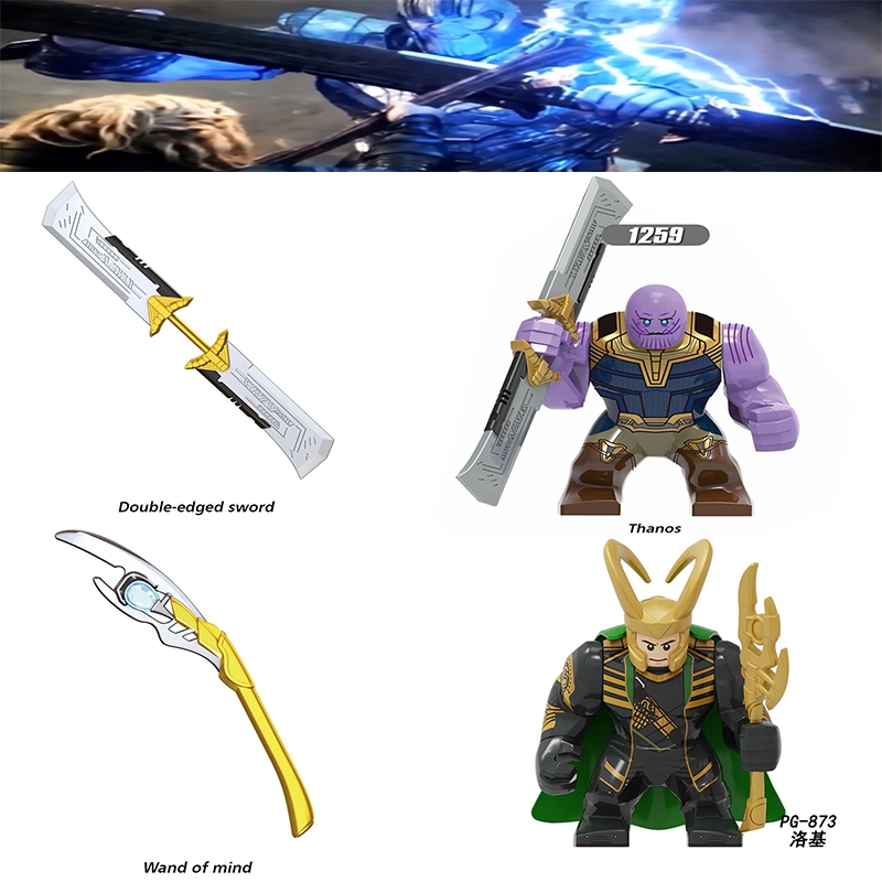 Double Edged Sword New Thanos W Lego Minifigure Avengers Super Heroes Toys Building Toys Building Toys Minifigures