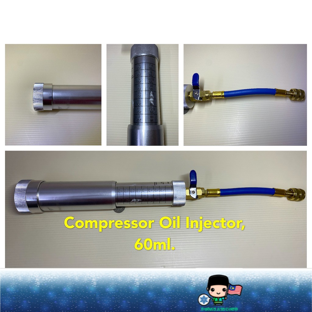 Compressor Oil Injector, 60ml. R12 R134A R22 Air Conditioning Car Oil