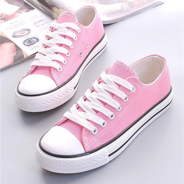 pale pink canvas shoes