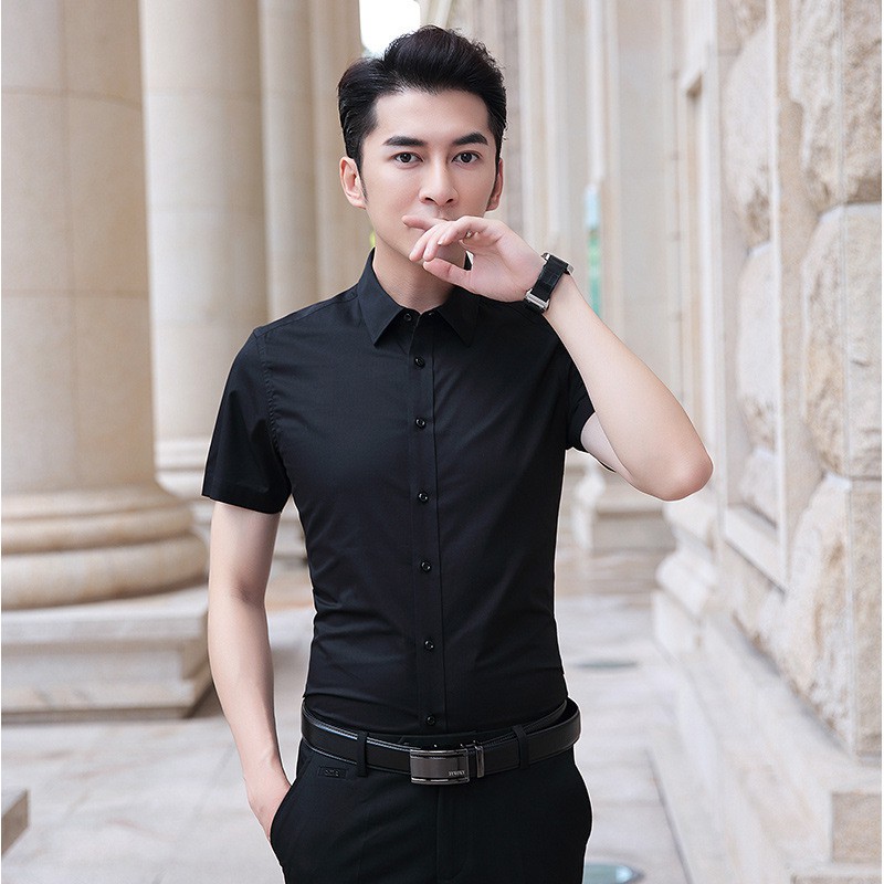 Ready Stock Men Short Sleeve Shirt Casual Kemeja Lelaki Suit Shirt Slim Fit Plus Size M-5XL