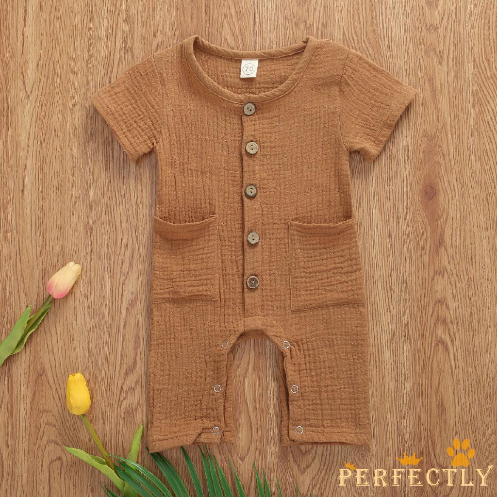 linen romper baby