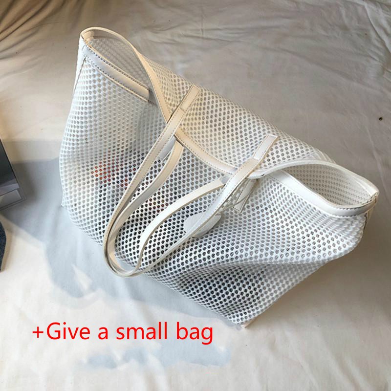 Female bag mesh beach bag fitness swimming seaside travel hollow large capacity oneshoulder