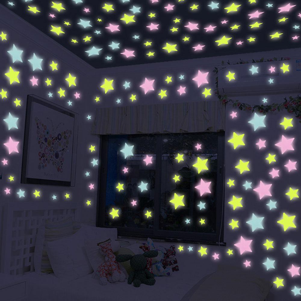 Luminous Stars Wall Stickers Fluorescent Glow In The Dark Stars Ceiling Stickers