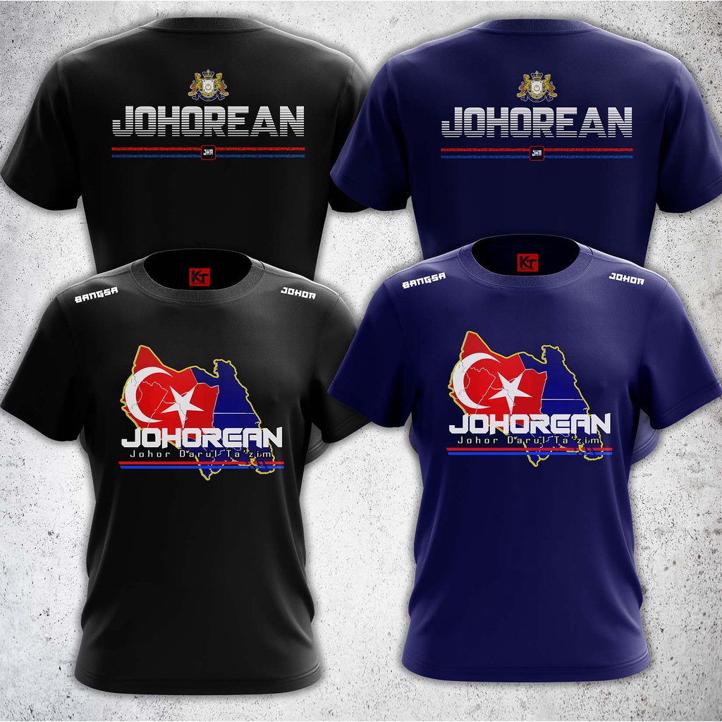 T shirt johor baju johorean baju jdt kain 100% cotton baju lengan pendek dan panjang t shirt lelaki dan perempuan