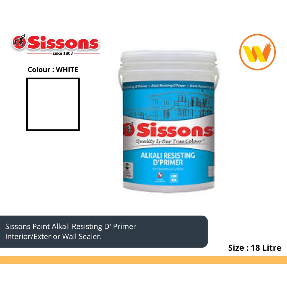18Litre Sissons Paint D' Primer 18L (Interior & Exterior Wall Sealer