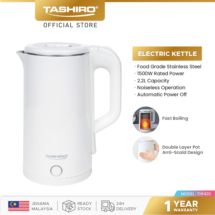 TASHIRO Stainless Steel 304 2.2L Electric Kettle | Tea Maker Hot Water ...