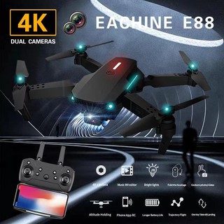 【StockFree Storage BaG】Dual Camera E88 Eequipped drone with WIFI FPV, wide angle height keep RC quadcopter folding drone