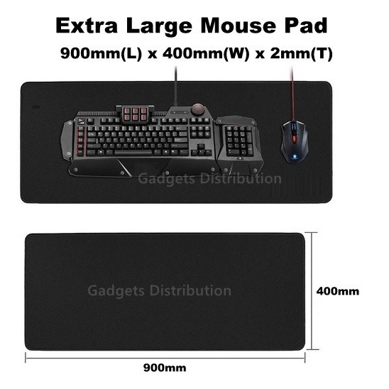 90*40cm 90x40 cm Large Speed Plain Black Gaming Mousepad Mouse Pad Mat ...