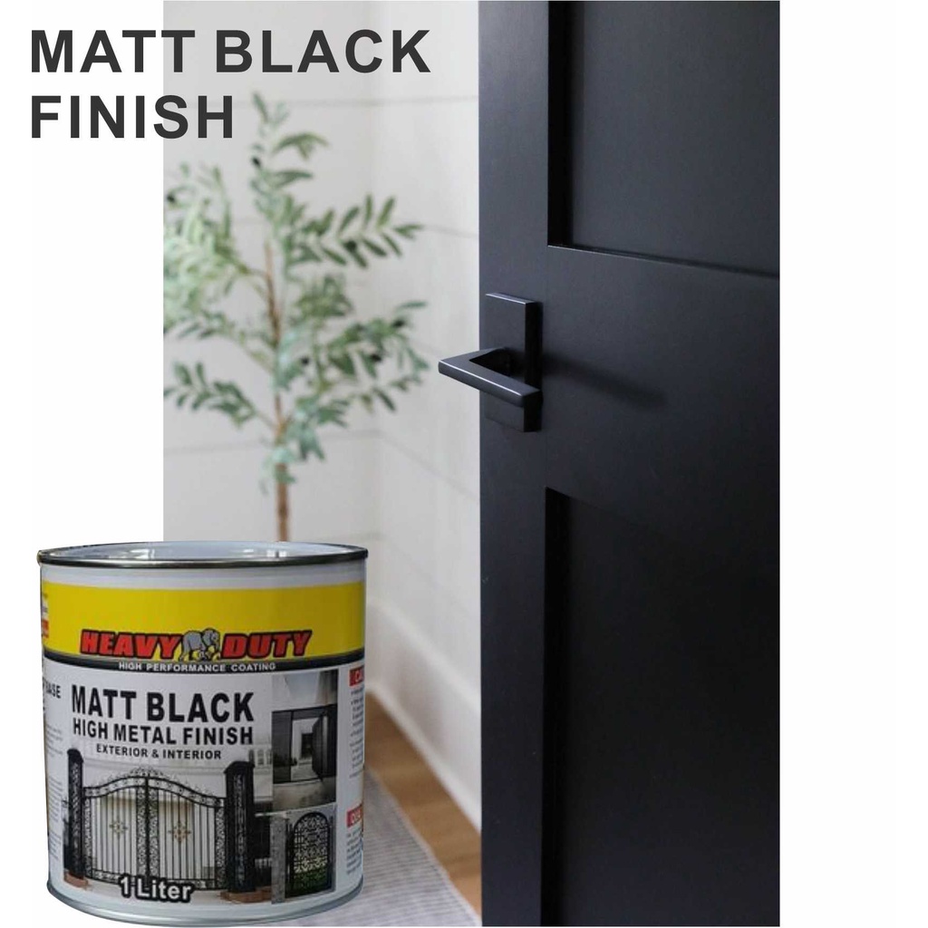 1LITRE ( BLACK MATTE ) MATT BLACK HEAVY DUTY / PAINT FOR WOOD AND METAL