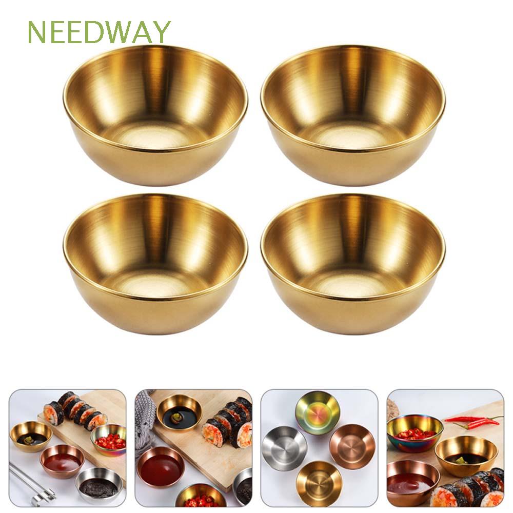 NEEDWAY Durable Food Snack Dish 1/4pcs Small Bowl Sauce Plate Sauce Dishes Kitchen Supplies Household Round Multipurpose Home Essential Seasoning Dish/Multicolor