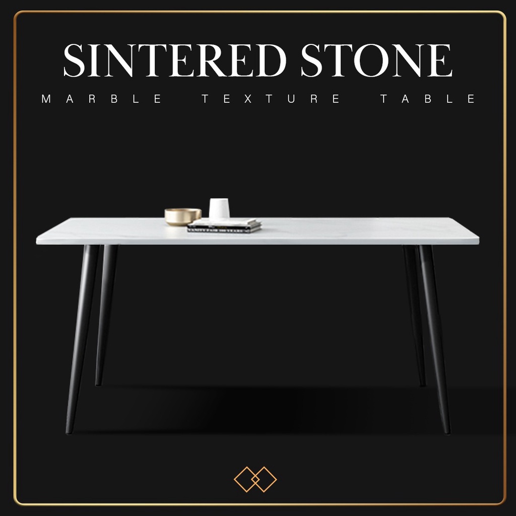 FINSSO : SINTERED STONE Marble Texture Dining Table with Nazis Chair