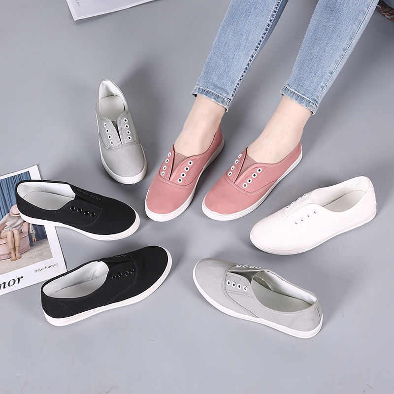 canvas flat loafers