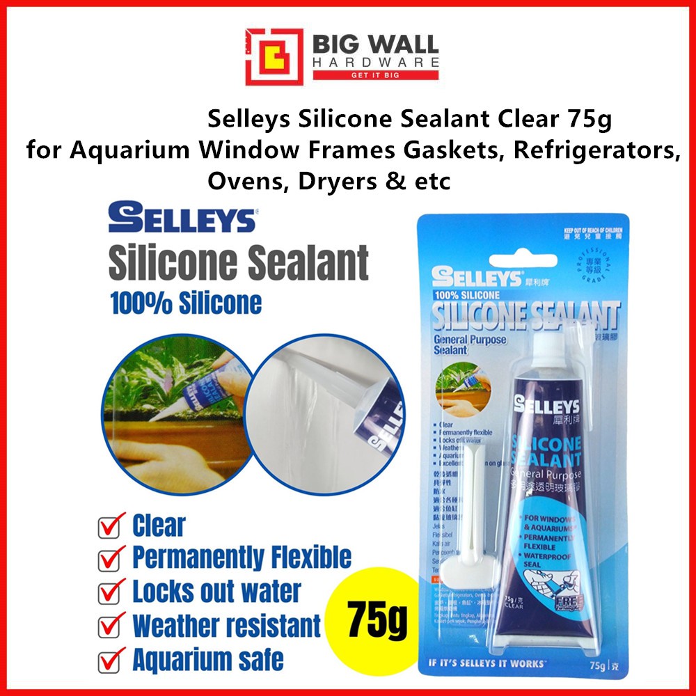 Selleys 75g Silicone Sealant Clear for Aquarium Window, Refrigerators
