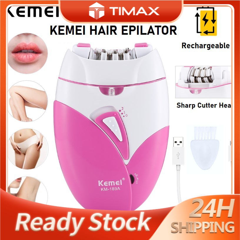 KEMEI KM 189-A Epilator Hair Remover Electric Body Removal Shaver Trimmer Leg Armpit Pencukur Rambut Misai Man Woman