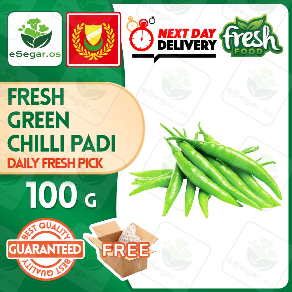 Green Chili Padi (Cili Padi Hijau) (+/-100g) [Fresh Produce] | Shopee ...