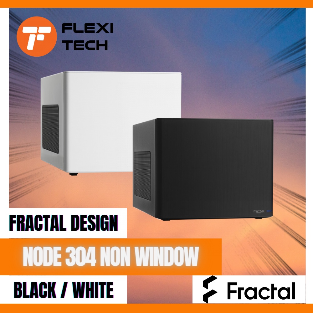 Flexi Tech FRACTAL DESIGN NODE 304 Black / White Non Window ITX Casing ...
