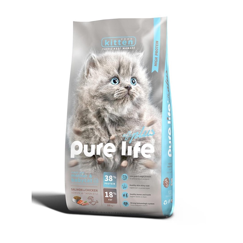 Purelife Plus Salmon And Chicken Kitten And Mother Cat Food 12kg 