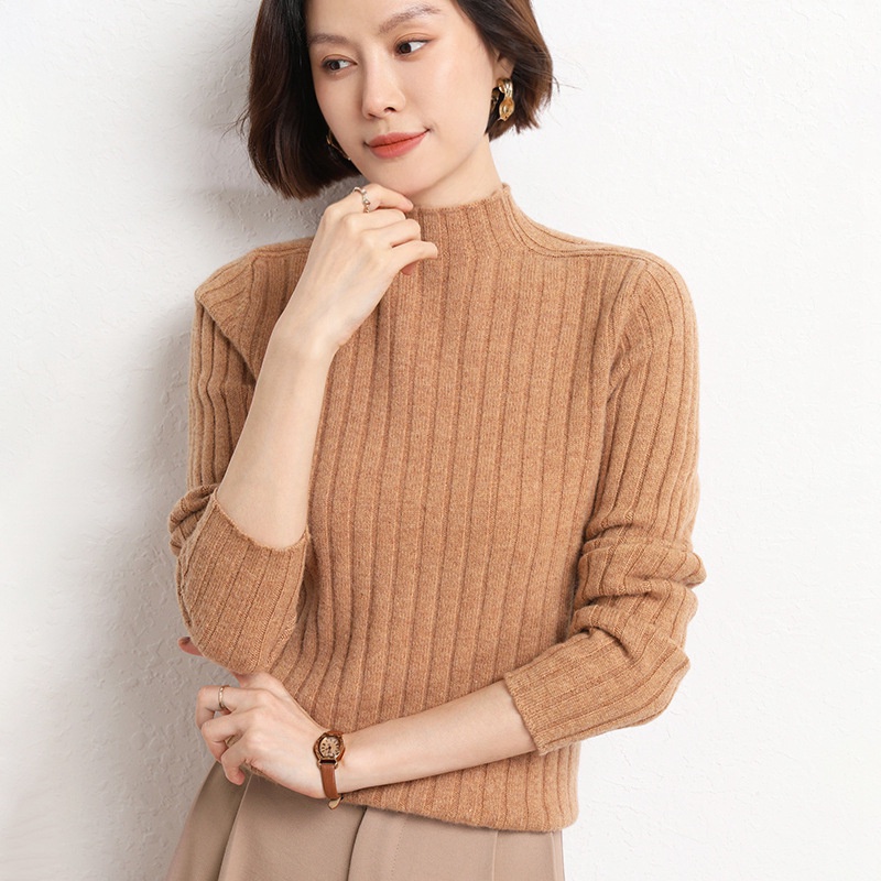 Women's Long Sleeve Turtleneck Cozy Knit Sweaters Casual Mock Neck Loose Pullover Sweater Tops