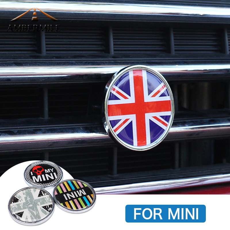 Car Front Grill Badge Metal Stickers for Mini Cooper R55 R56 R60 R61