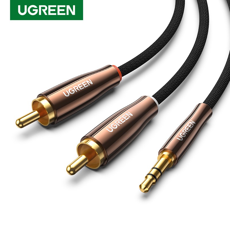UGREEN RCA Cable 2RCA to 3.5mm HiFi NylonBraided RCA to AUX Audio