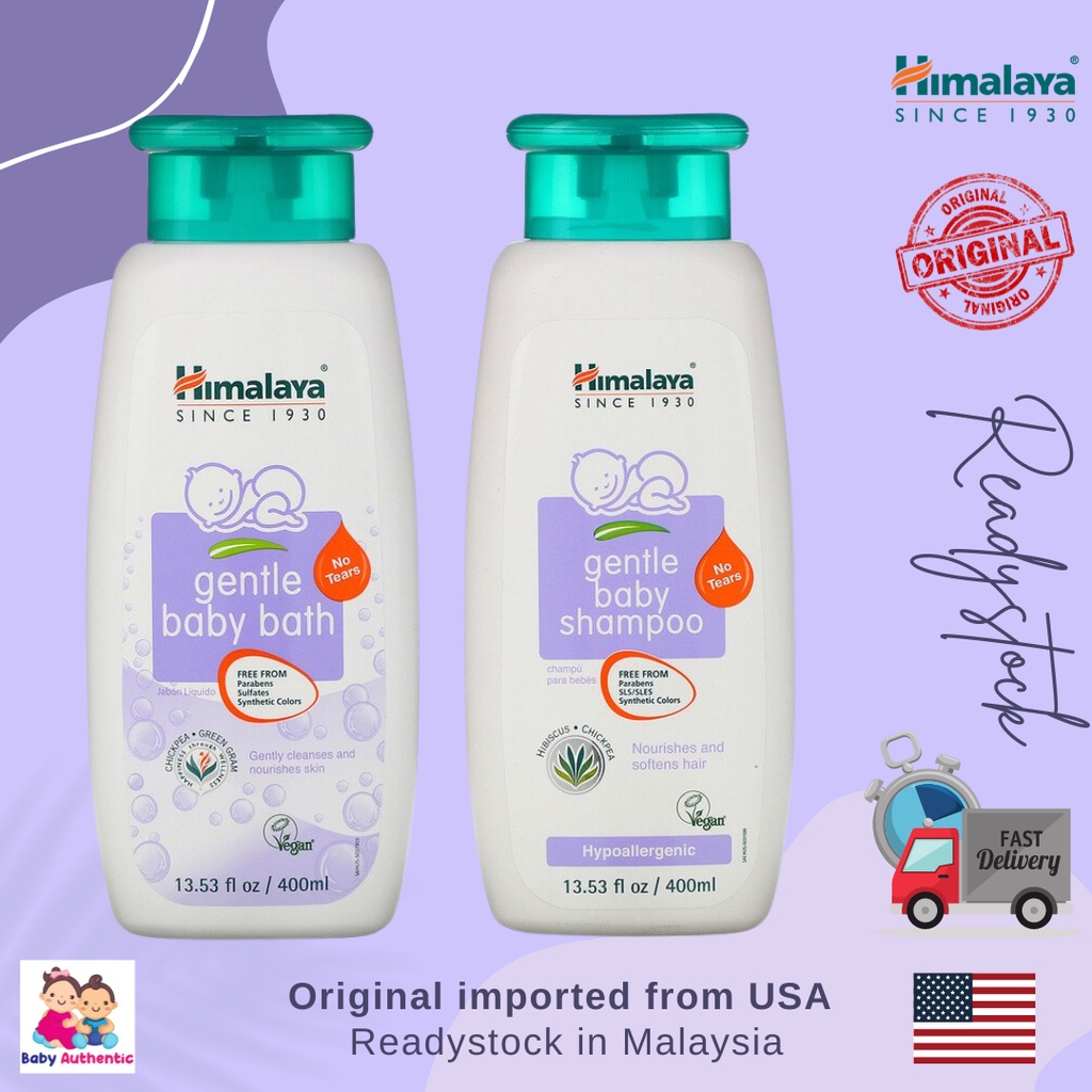 Himalaya Gentle Baby shampoo hibiscus chickpea and Gentle Baby Bath